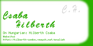 csaba hilberth business card